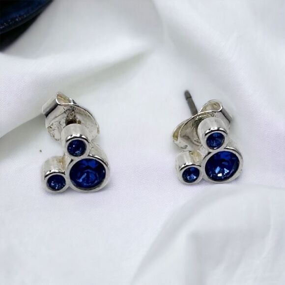Disney Blue silver mouse ears earrings - Picture 1 of 6